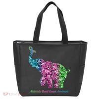 Elephant With Flower Metastatic Breast Cancer Awareness Tote Bag thumb 0