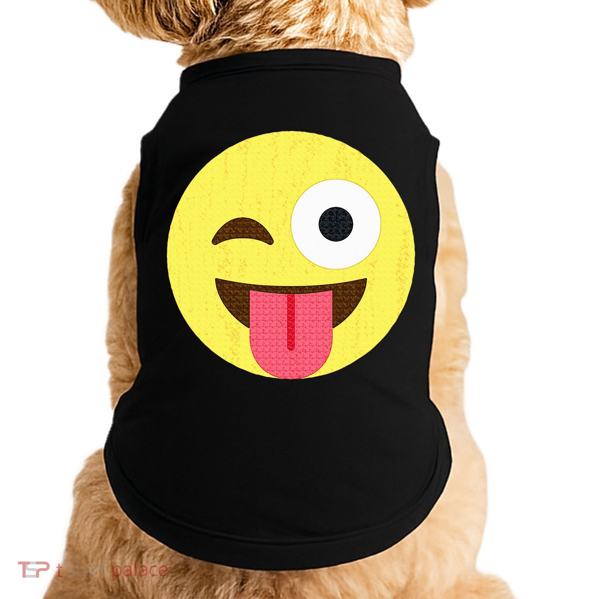 Emoticon Winking Face With Tongue Doggie Tank