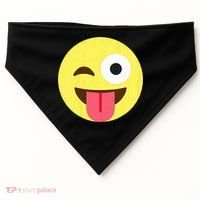 Emoticon Winking Face With Tongue USA-Made Doggie Bandana thumb 0