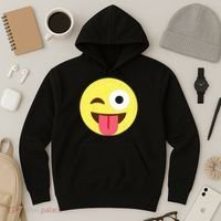 Emoticon Winking Face With Tongue Hoodie thumb 3