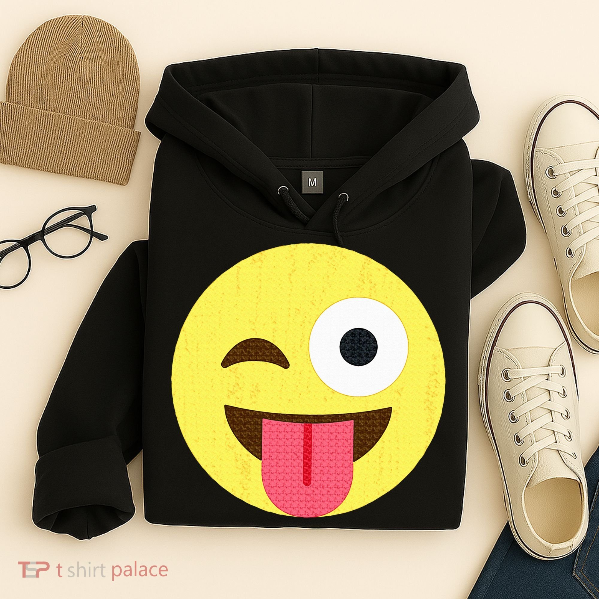 Emoticon Winking Face With Tongue Hoodie