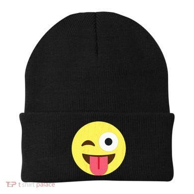 Emoticon Winking Face With Tongue Beanie