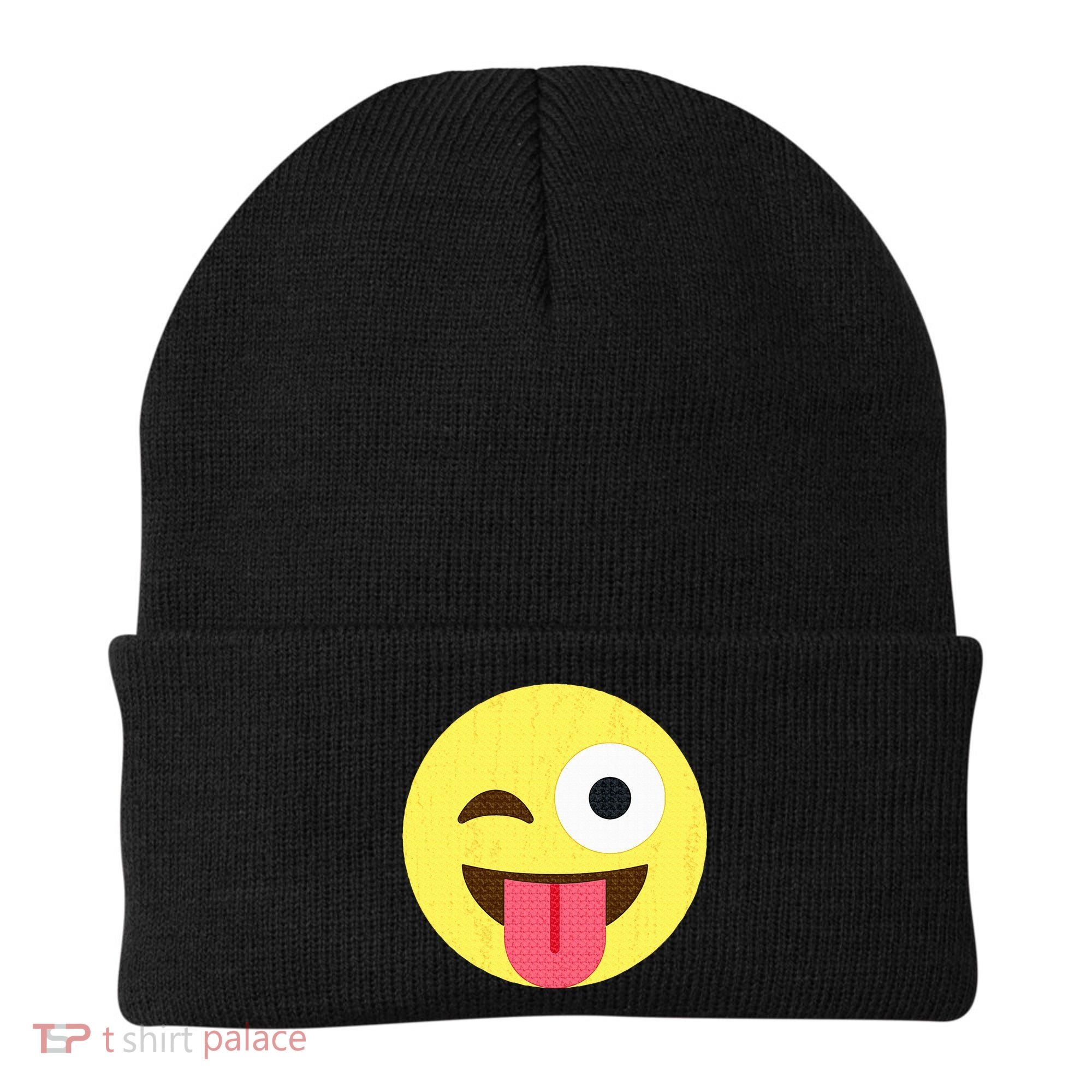 Emoticon Winking Face With Tongue Beanie