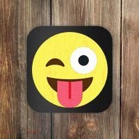 Emoticon Winking Face With Tongue Coaster thumb 0
