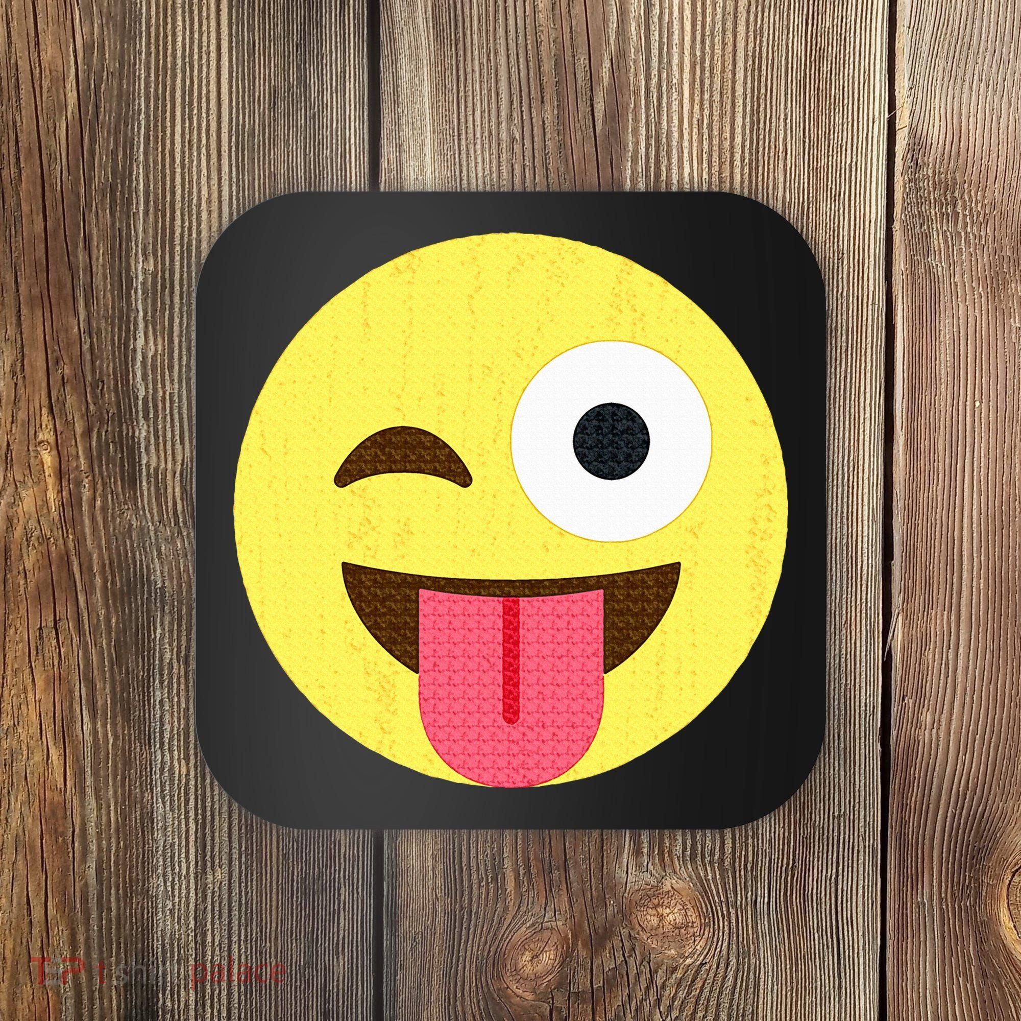 Emoticon Winking Face With Tongue Coaster