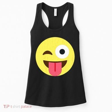 Emoticon Winking Face With Tongue Women's Tank Top
