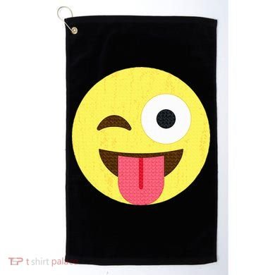 Emoticon Winking Face With Tongue Golf Towel