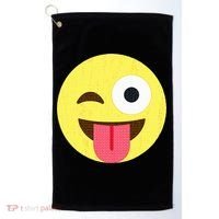 Emoticon Winking Face With Tongue Golf Towel thumb 0