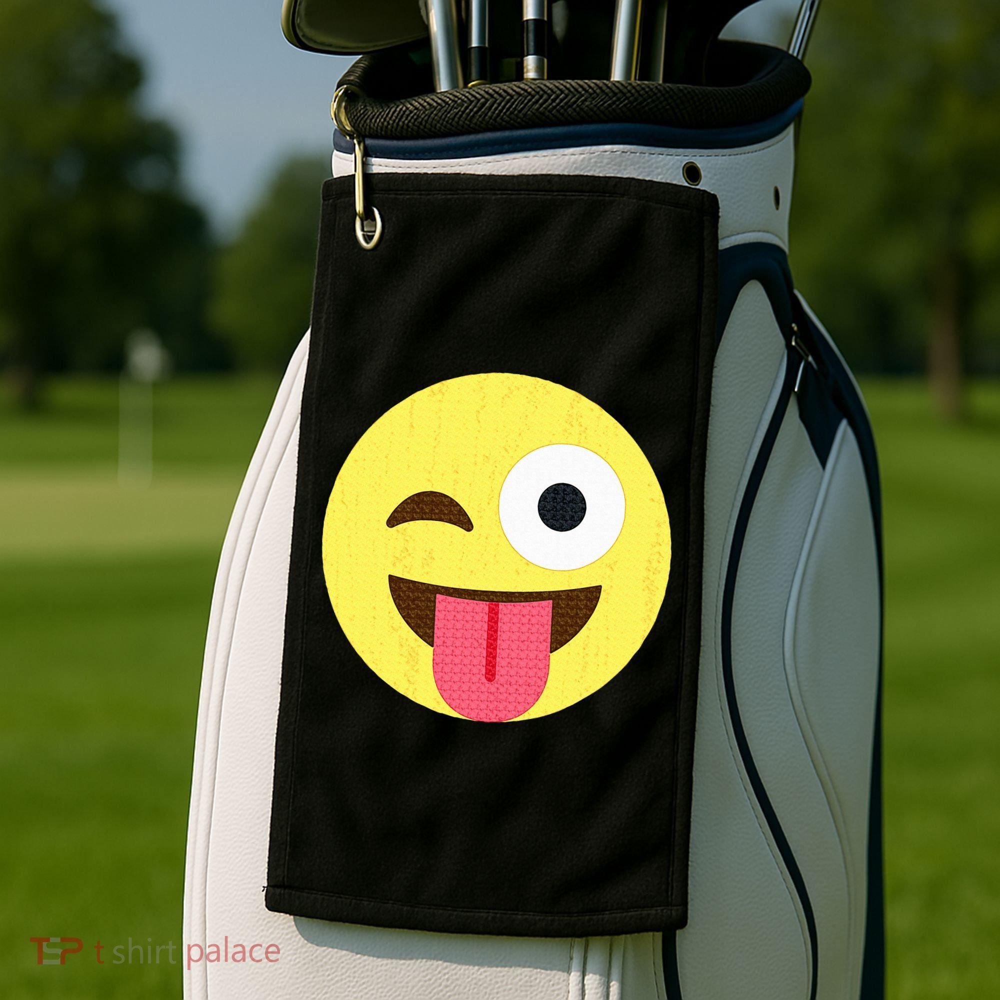 Emoticon Winking Face With Tongue Golf Towel