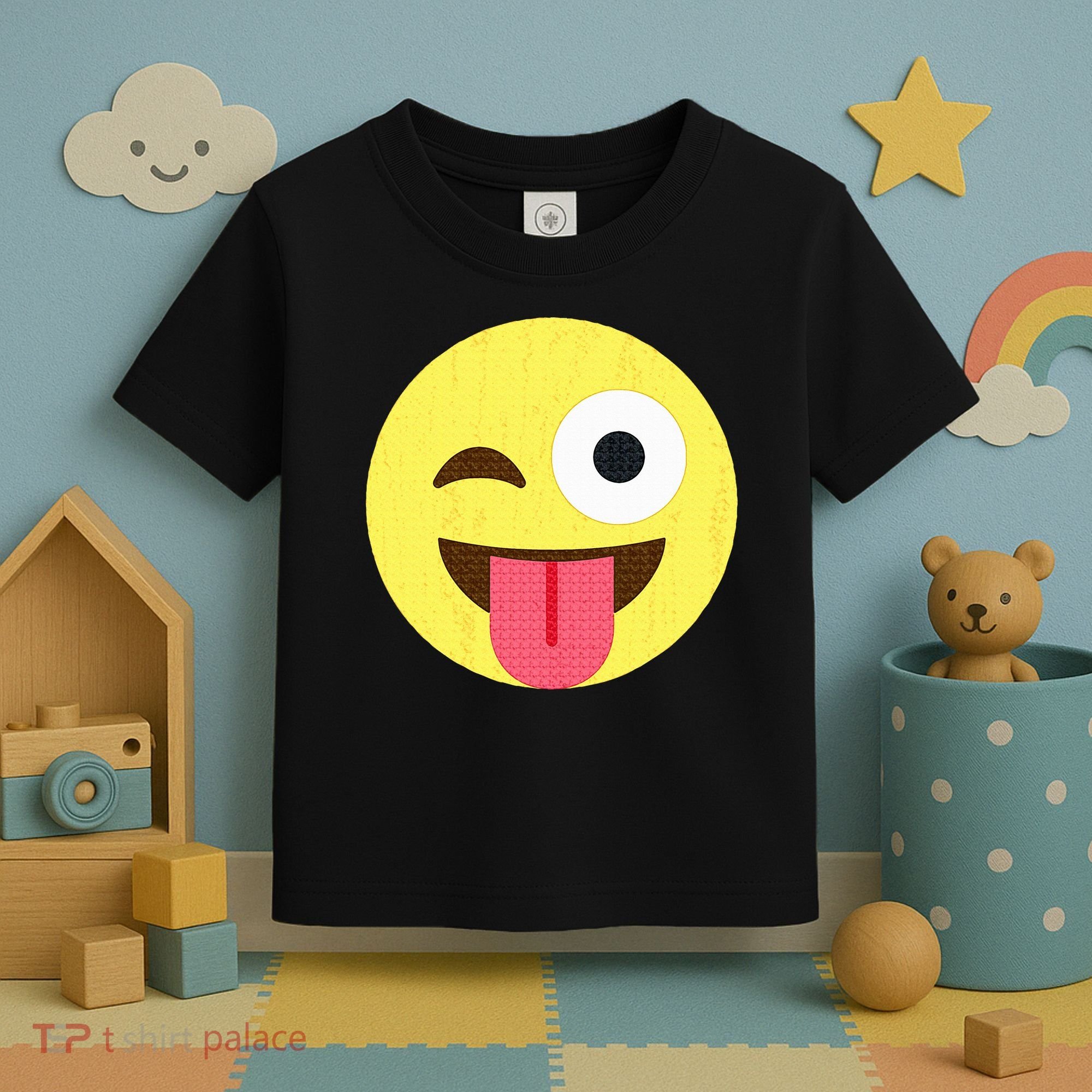 Emoticon Winking Face With Tongue Toddler T-Shirt