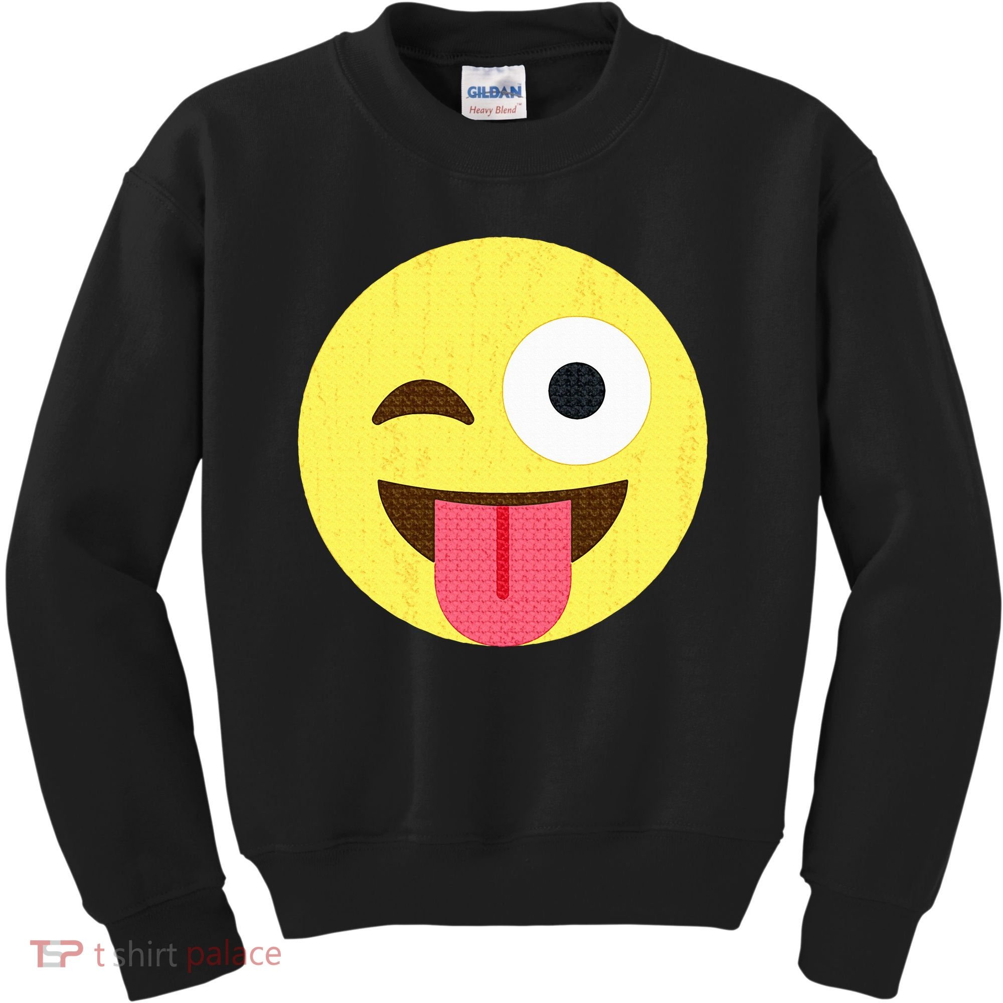 Emoticon Winking Face With Tongue Kids Sweatshirt