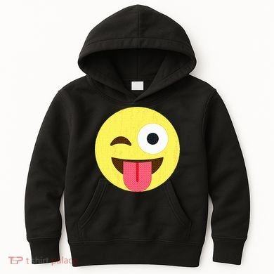 Emoticon Winking Face With Tongue Kids Hoodie