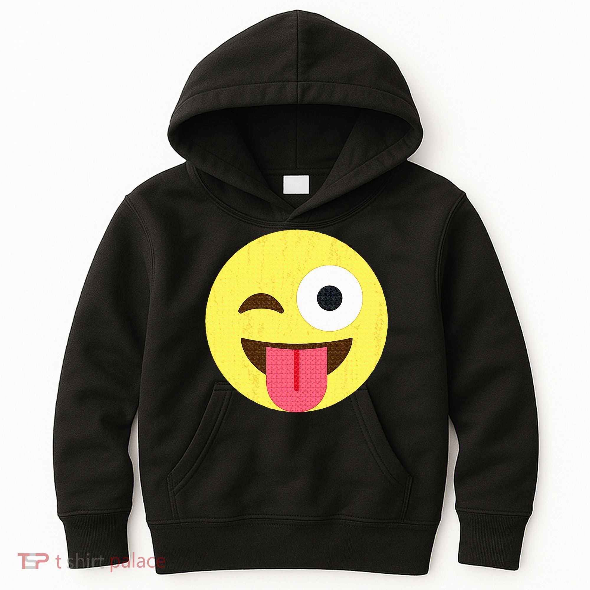 Emoticon Winking Face With Tongue Kids Hoodie