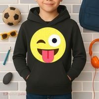 Emoticon Winking Face With Tongue Kids Hoodie thumb 2