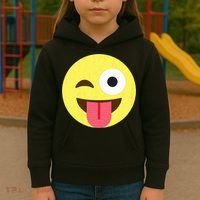 Emoticon Winking Face With Tongue Kids Hoodie thumb 3
