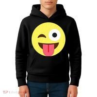 Emoticon Winking Face With Tongue Kids Hoodie thumb 4