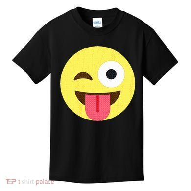 Emoticon Winking Face With Tongue Kids T-Shirt