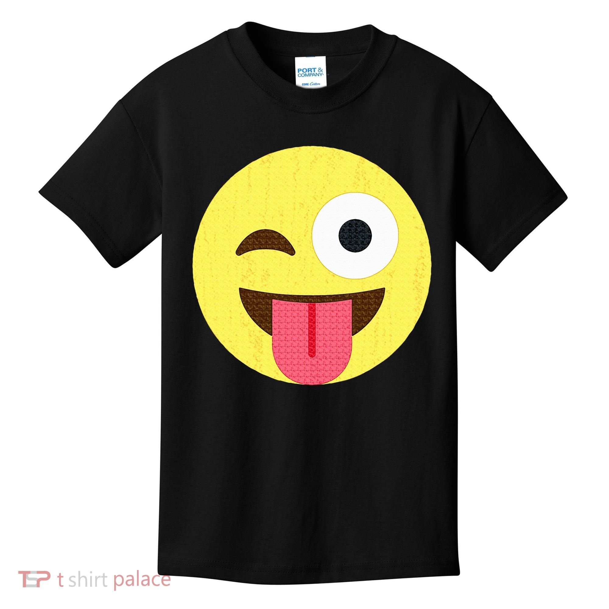 Emoticon Winking Face With Tongue Kids T-Shirt