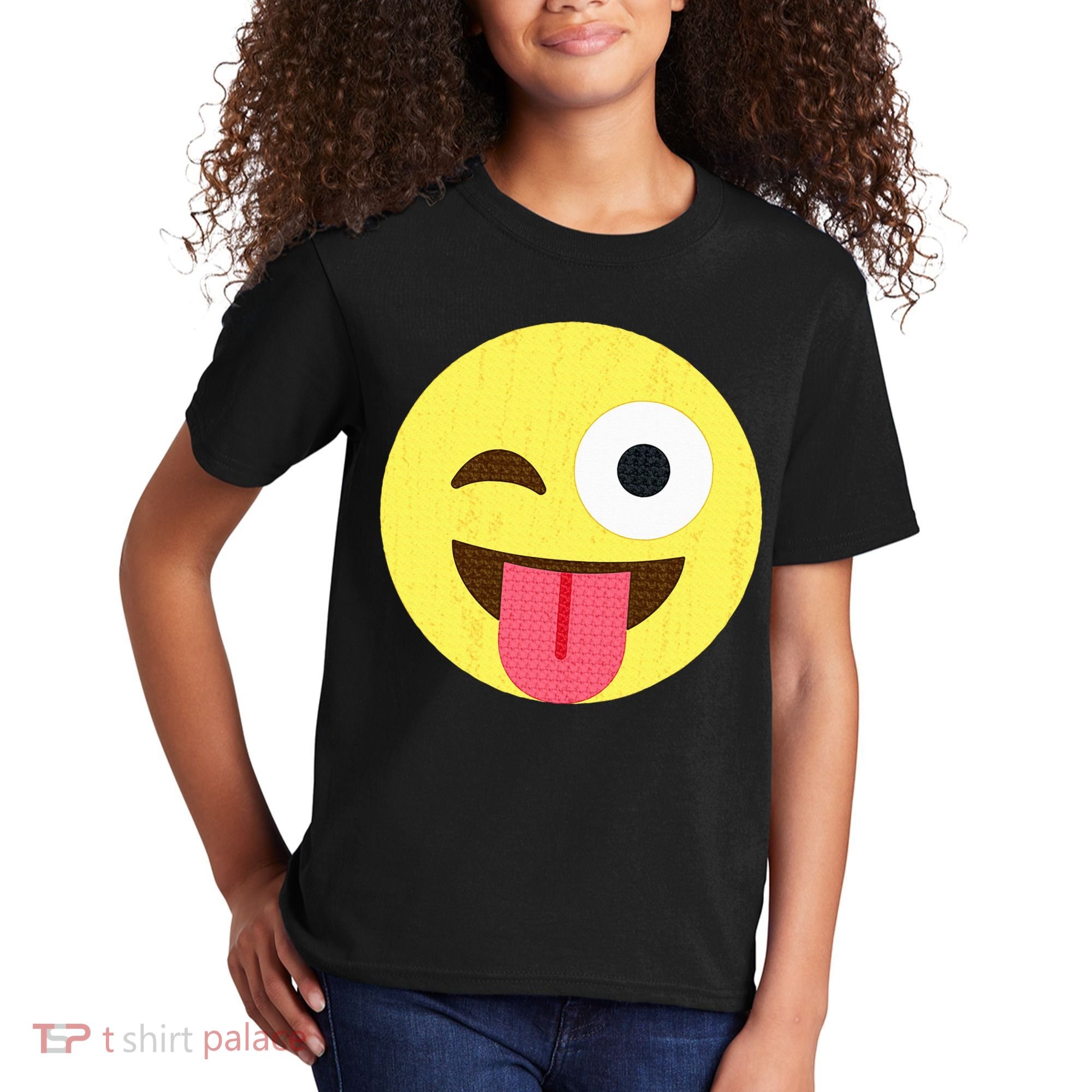 Emoticon Winking Face With Tongue Kids T-Shirt