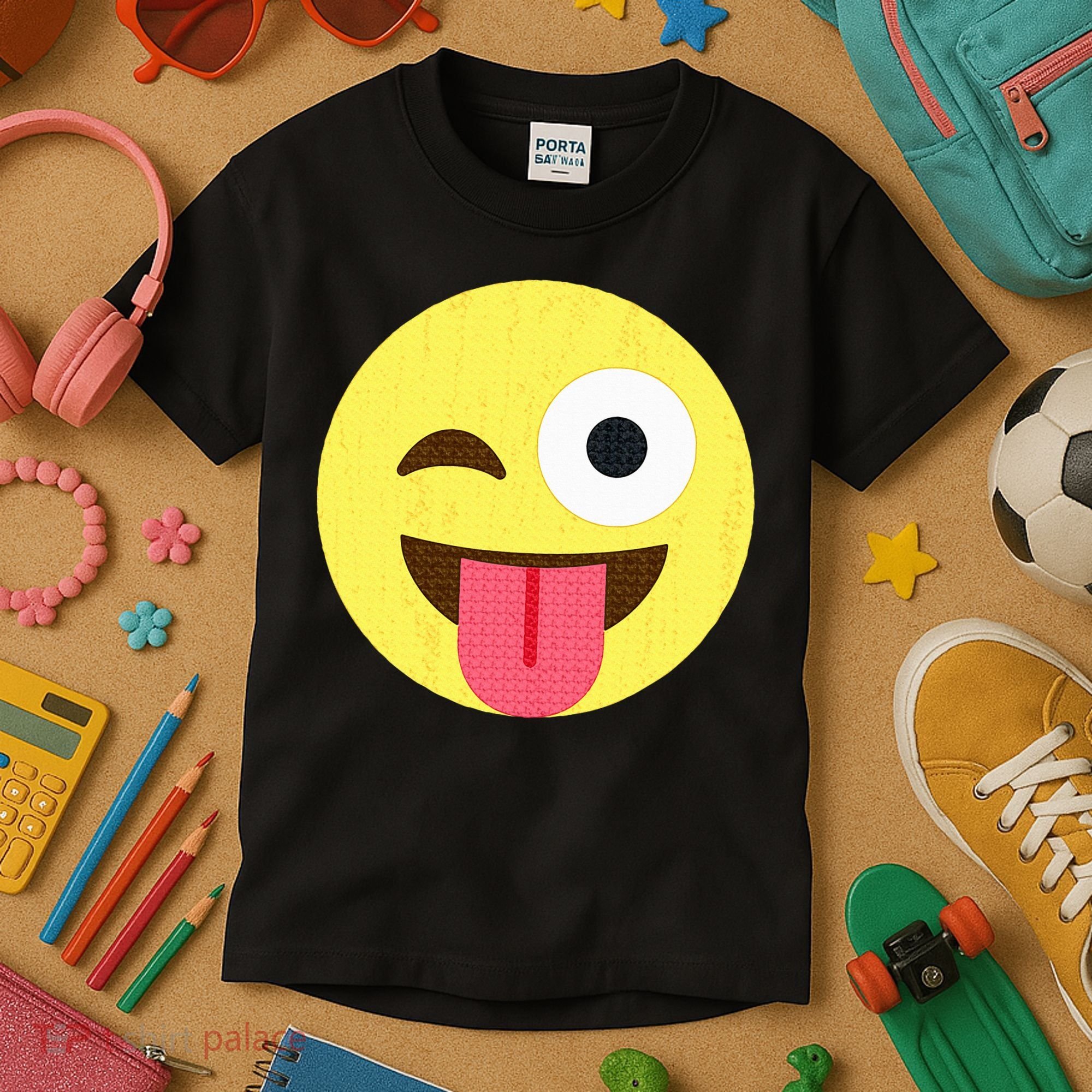 Emoticon Winking Face With Tongue Kids T-Shirt
