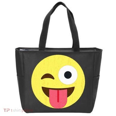 Emoticon Winking Face With Tongue Tote Bag