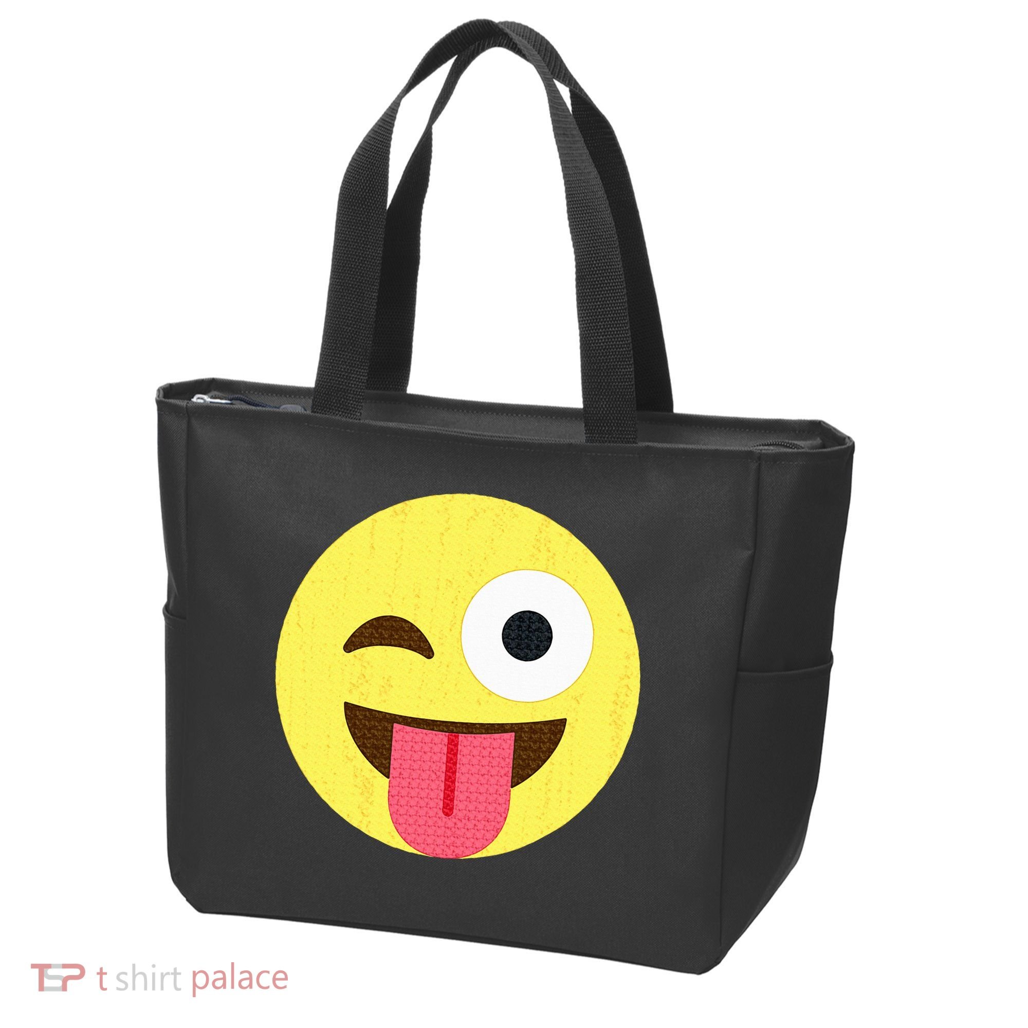 Emoticon Winking Face With Tongue Tote Bag