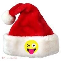 Emoticon Winking Face With Stuckout Tongue And Winking Eye Santa Hat thumb 0
