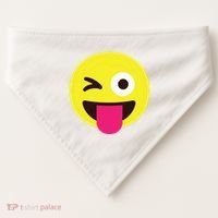 Emoticon Winking Face With Stuckout Tongue And Winking Eye USA-Made Doggie Bandana thumb 0