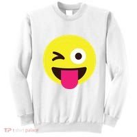 Emoticon Winking Face With Stuckout Tongue And Winking Eye Sweatshirt thumb 0