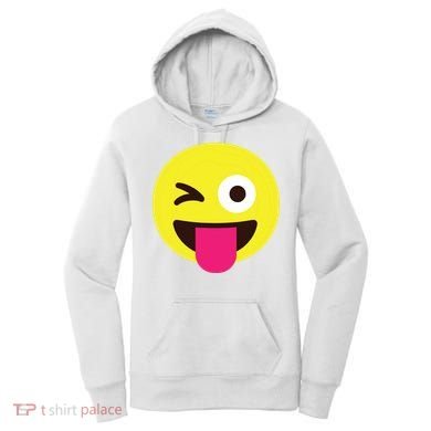 Emoticon Winking Face With Stuckout Tongue And Winking Eye Women's Hoodie