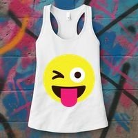 Emoticon Winking Face With Stuckout Tongue And Winking Eye Women's Tank Top thumb 3