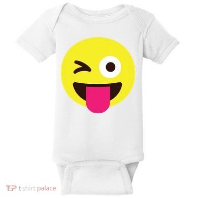 Emoticon Winking Face With Stuckout Tongue And Winking Eye Baby Bodysuit