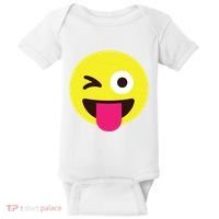 Emoticon Winking Face With Stuckout Tongue And Winking Eye Baby Bodysuit thumb 0