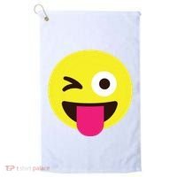 Emoticon Winking Face With Stuckout Tongue And Winking Eye Golf Towel thumb 0