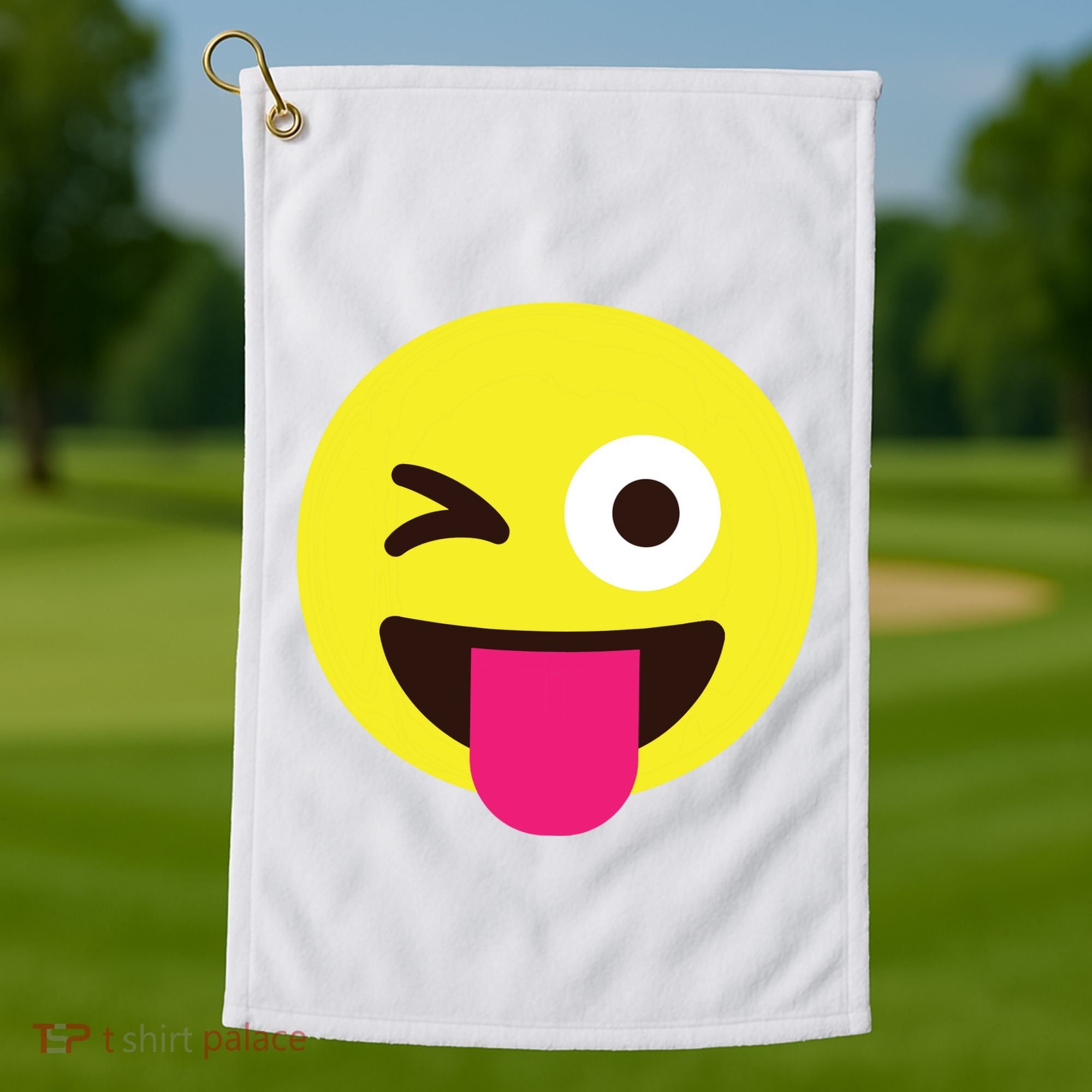 Emoticon Winking Face With Stuckout Tongue And Winking Eye Golf Towel