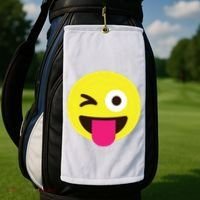 Emoticon Winking Face With Stuckout Tongue And Winking Eye Golf Towel thumb 2