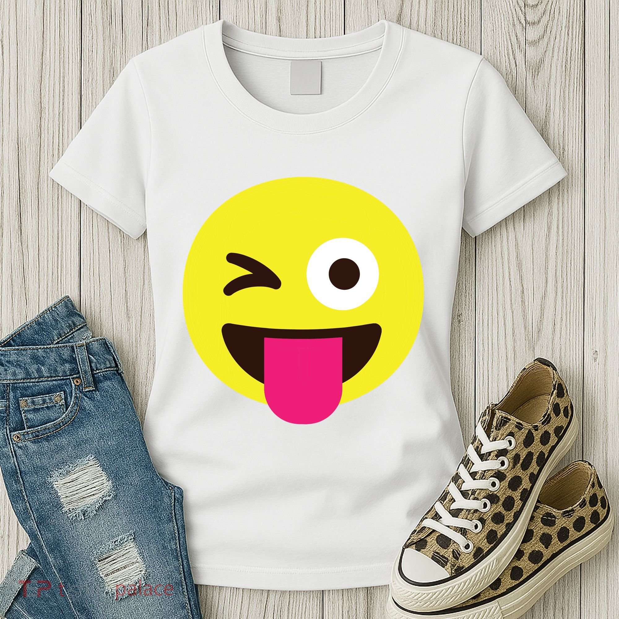 Emoticon Winking Face With Stuckout Tongue And Winking Eye Women's T-Shirt