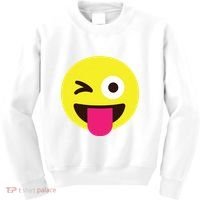 Emoticon Winking Face With Stuckout Tongue And Winking Eye Kids Sweatshirt thumb 0
