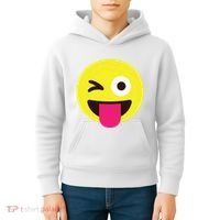 Emoticon Winking Face With Stuckout Tongue And Winking Eye Kids Hoodie thumb 4