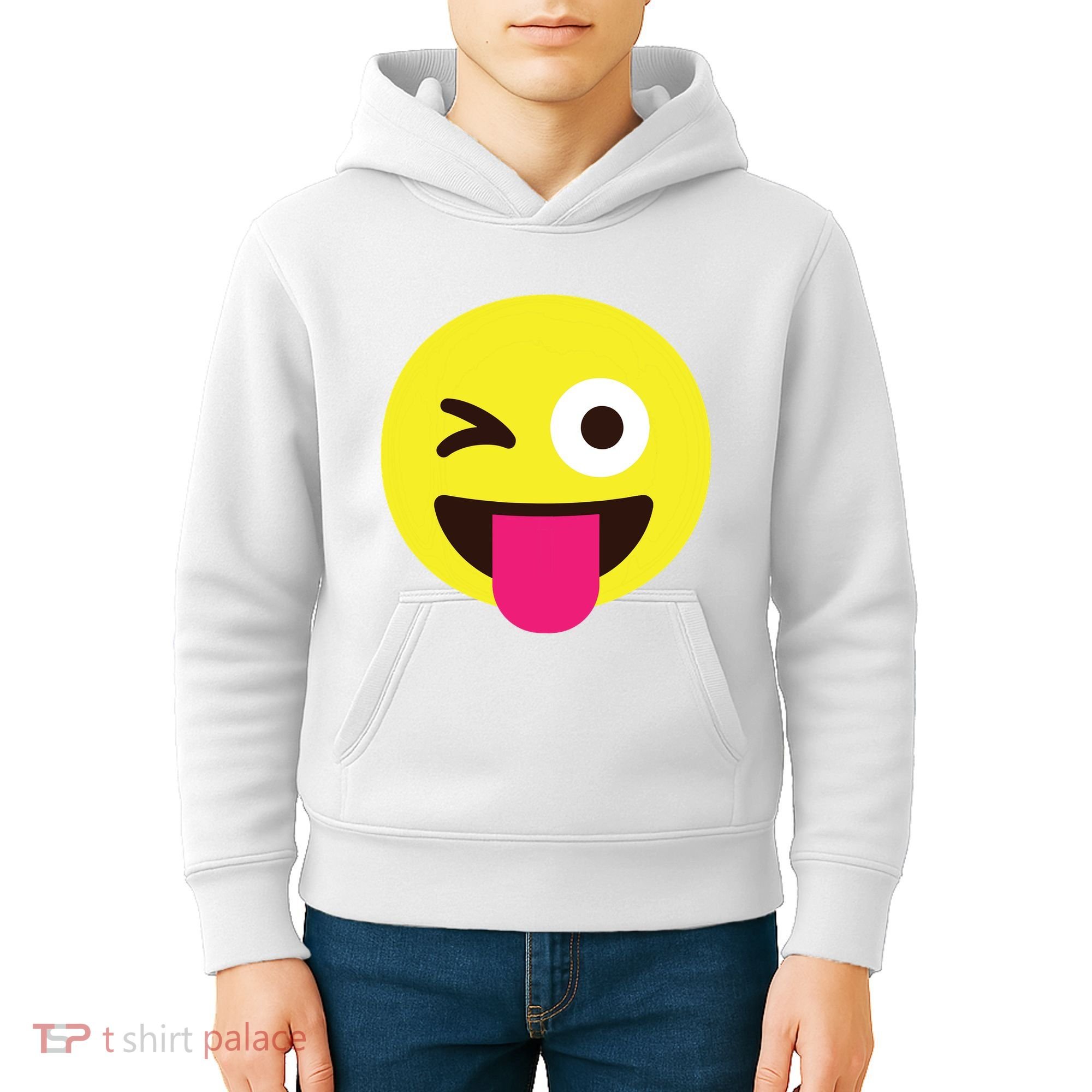 Emoticon Winking Face With Stuckout Tongue And Winking Eye Kids Hoodie