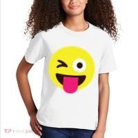 Emoticon Winking Face With Stuckout Tongue And Winking Eye Kids T-Shirt thumb 2