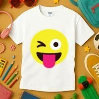 Emoticon Winking Face With Stuckout Tongue And Winking Eye Kids T-Shirt thumb 3