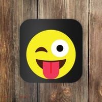 Emoticon Winking Face With Tongue Coaster thumb 0