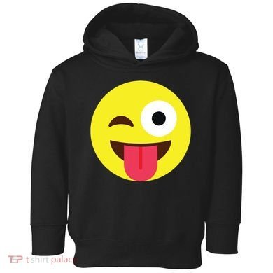 Emoticon Winking Face With Tongue Toddler Hoodie