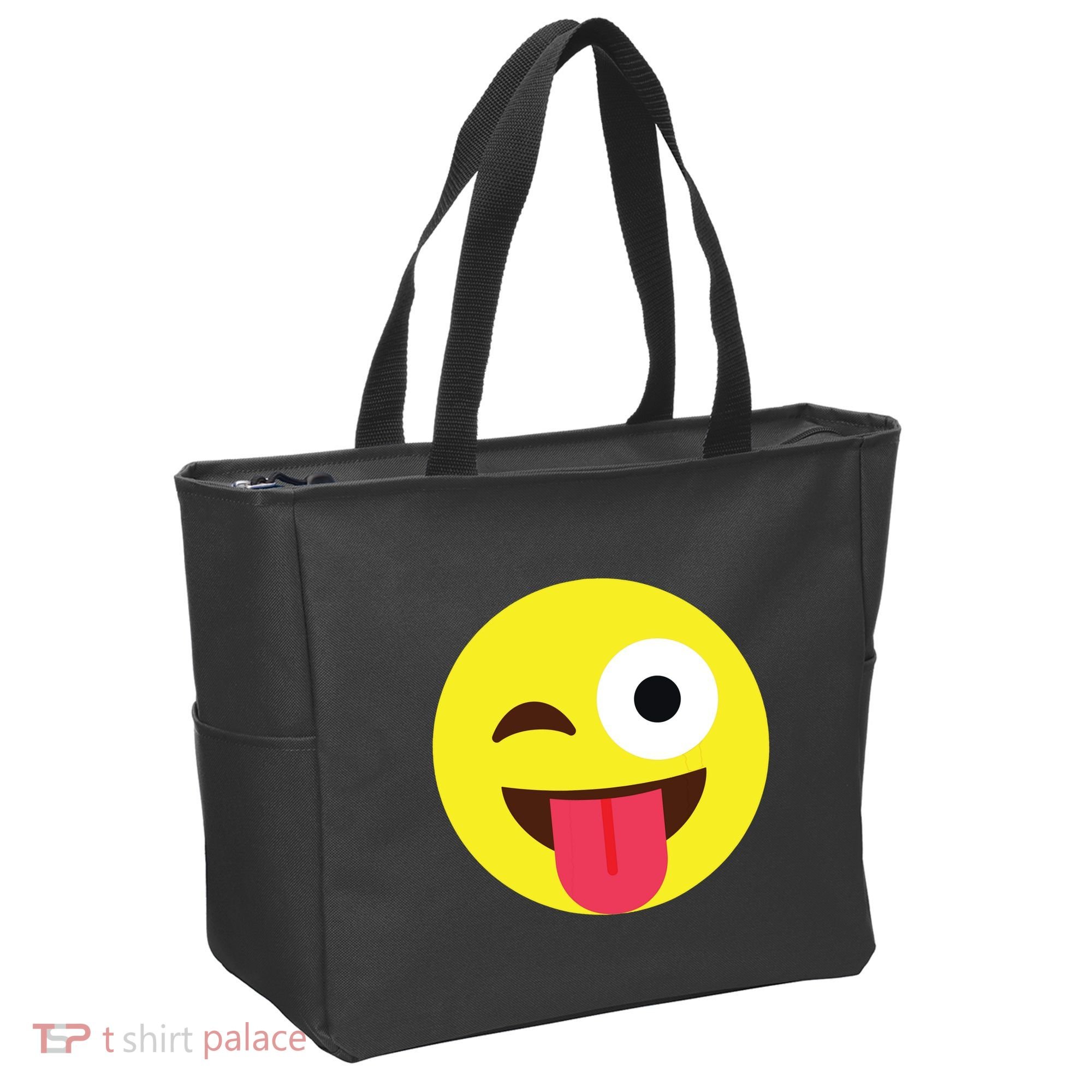 Emoticon Winking Face With Tongue Tote Bag