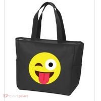 Emoticon Winking Face With Tongue Tote Bag thumb 3