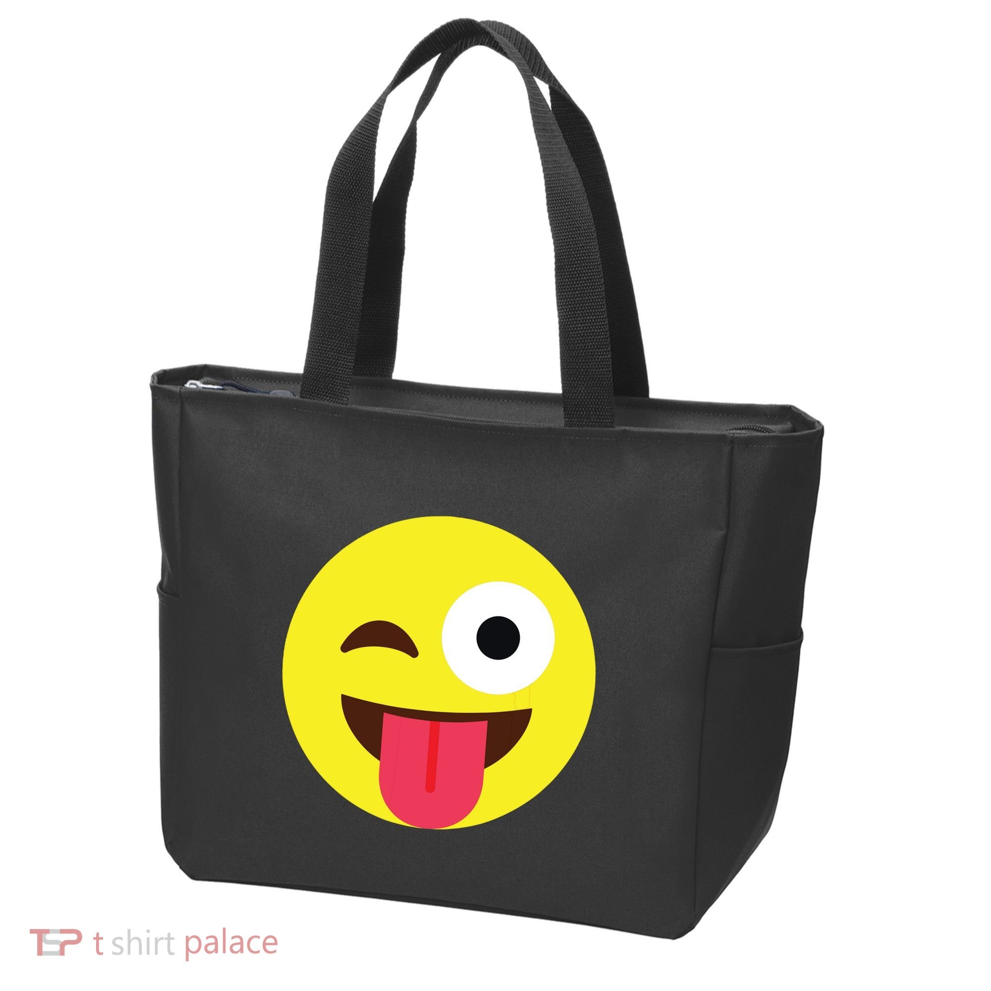 Emoticon Winking Face With Tongue Tote Bag