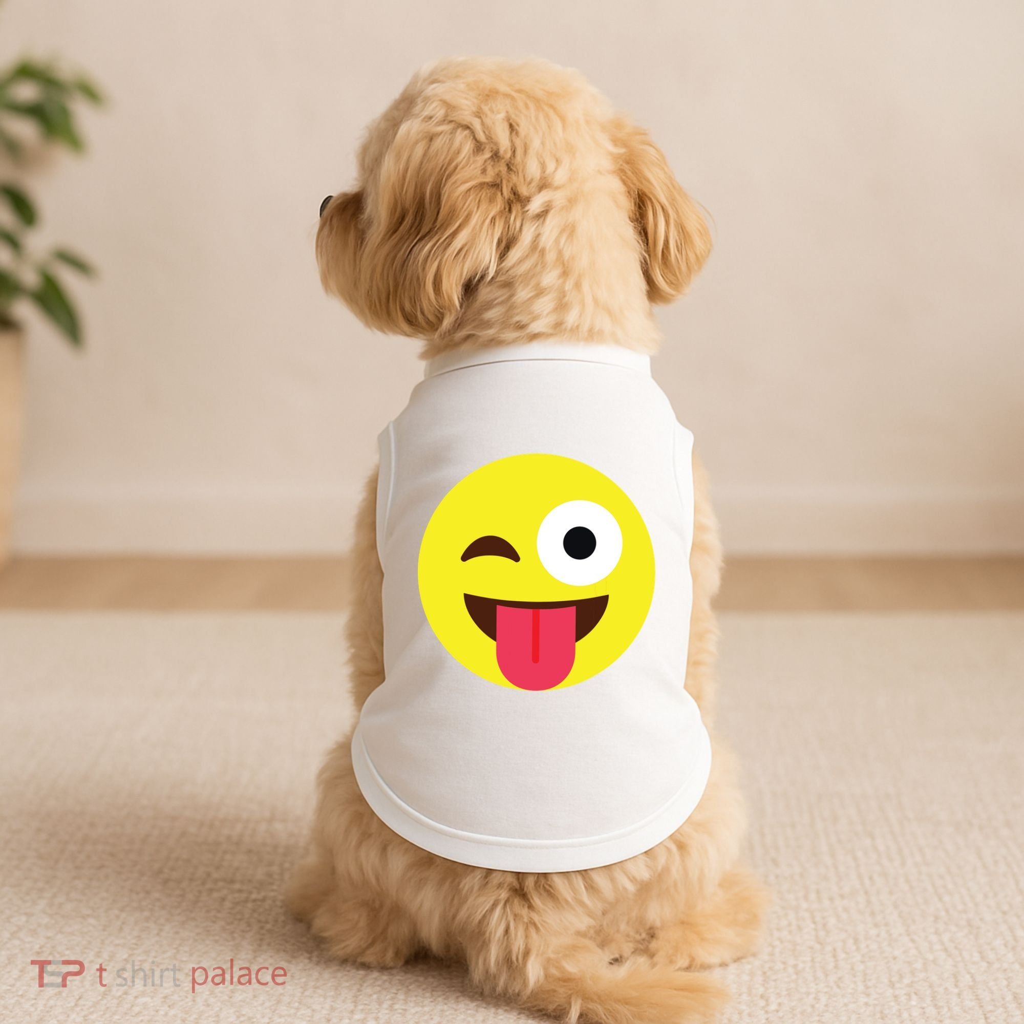 Emoticon Winking Face With Tongue Doggie Tank