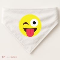 Emoticon Winking Face With Tongue USA-Made Doggie Bandana thumb 0