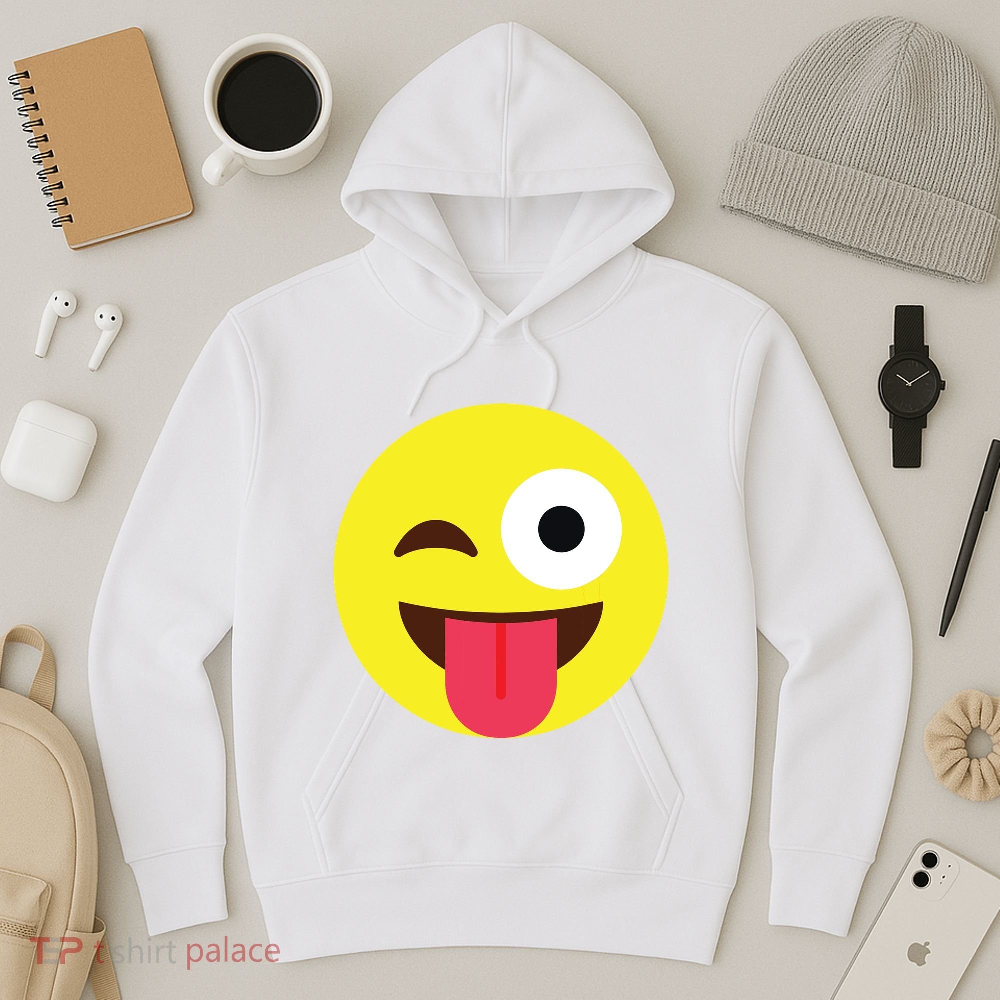 Emoticon Winking Face With Tongue Hoodie